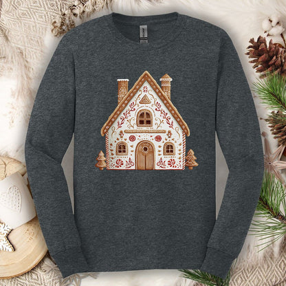 Folk Art Gingerbread House Long Sleeve Tee