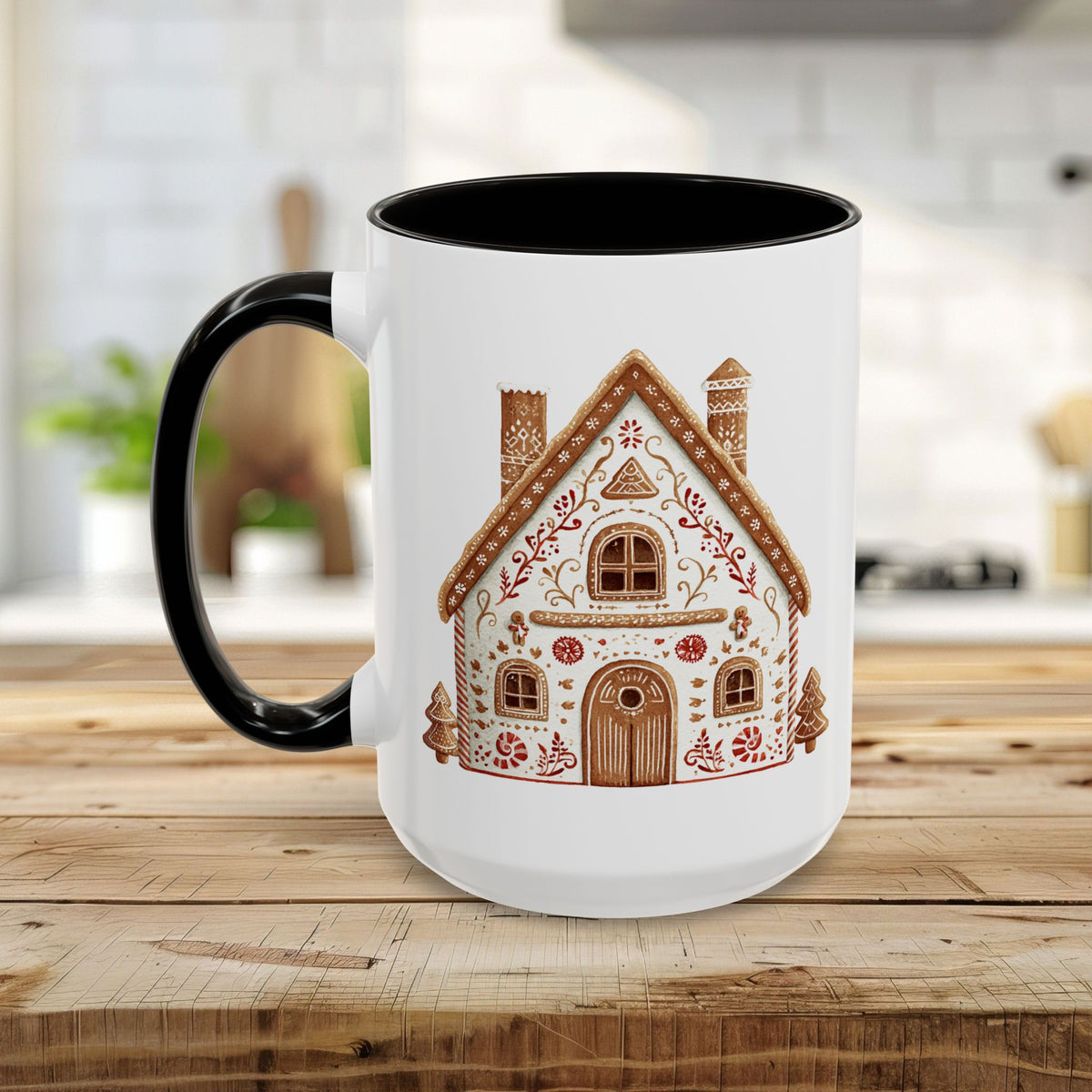 Folk Art Gingerbread House Mug (11/15oz)