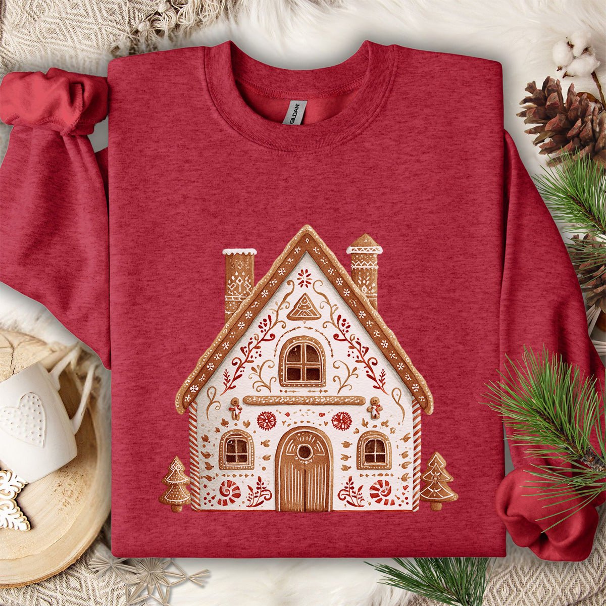 Folk Art Gingerbread House Sweatshirt