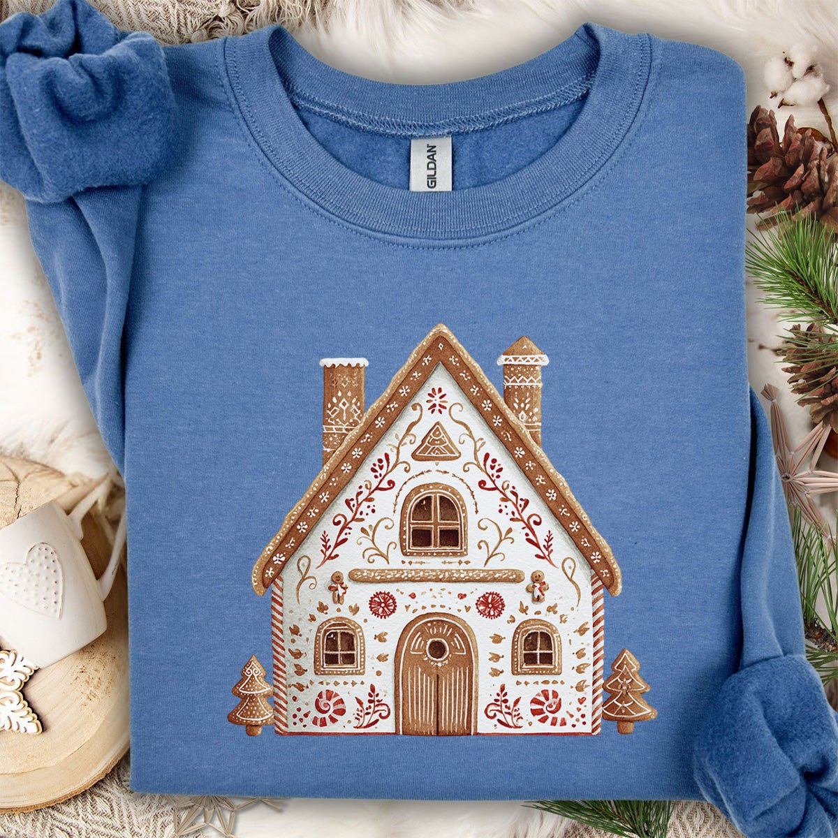 Folk Art Gingerbread House Sweatshirt