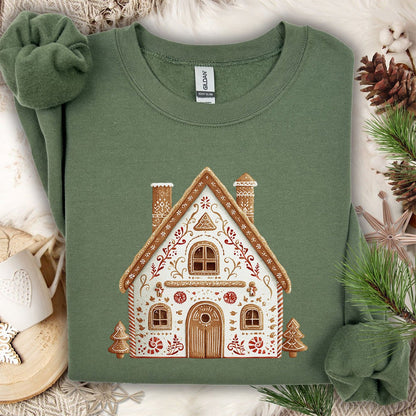 Folk Art Gingerbread House Sweatshirt