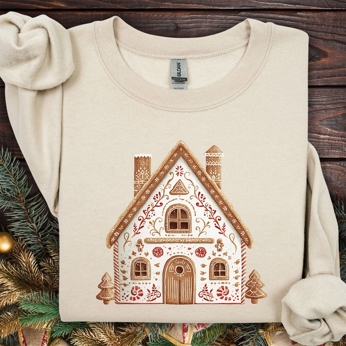 Folk Art Gingerbread House Sweatshirt