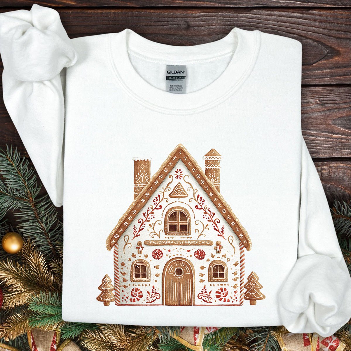 Folk Art Gingerbread House Sweatshirt