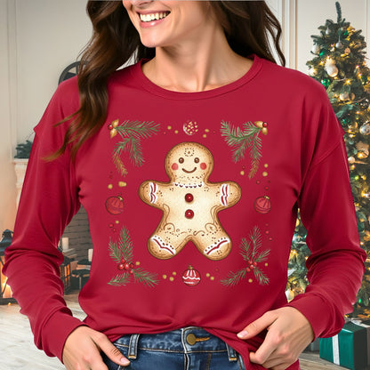 Folk Art Gingerbread Man Long Sleeve Tee
