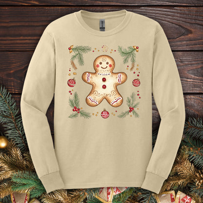 Folk Art Gingerbread Man Long Sleeve Tee
