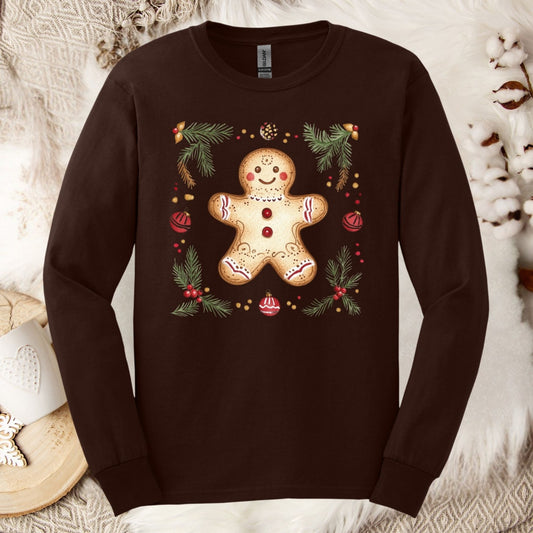 Folk Art Gingerbread Man Long Sleeve Tee