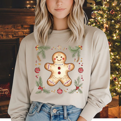 Folk Art Gingerbread Man Long Sleeve Tee