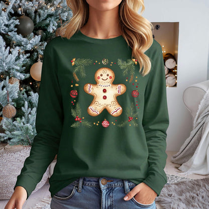 Folk Art Gingerbread Man Long Sleeve Tee