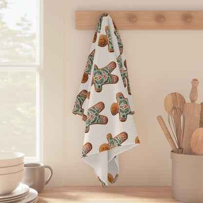 Folk Art Gingerbread Man Microfiber Tea Towel