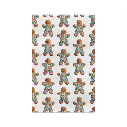 Folk Art Gingerbread Man Microfiber Tea Towel