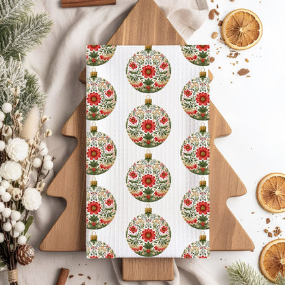 Folk Art Ornament Microfiber Tea Towel