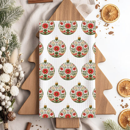 Folk Art Ornament Microfiber Tea Towel