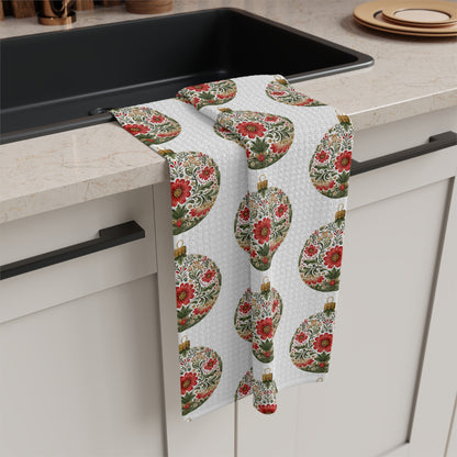Folk Art Ornament Microfiber Tea Towel