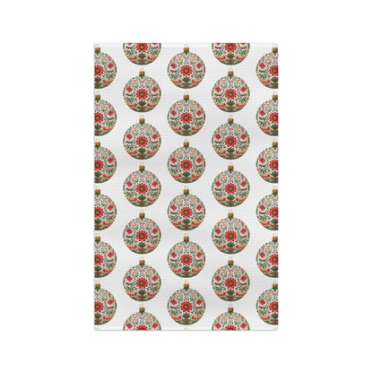 Folk Art Ornament Microfiber Tea Towel