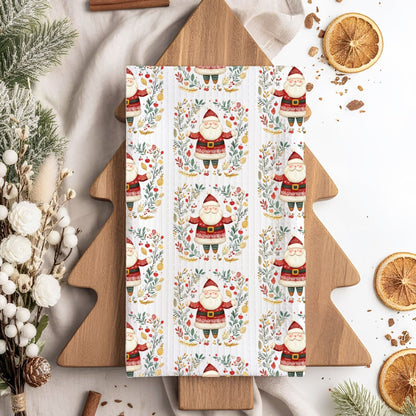 Folk Art Santa Tea Towel