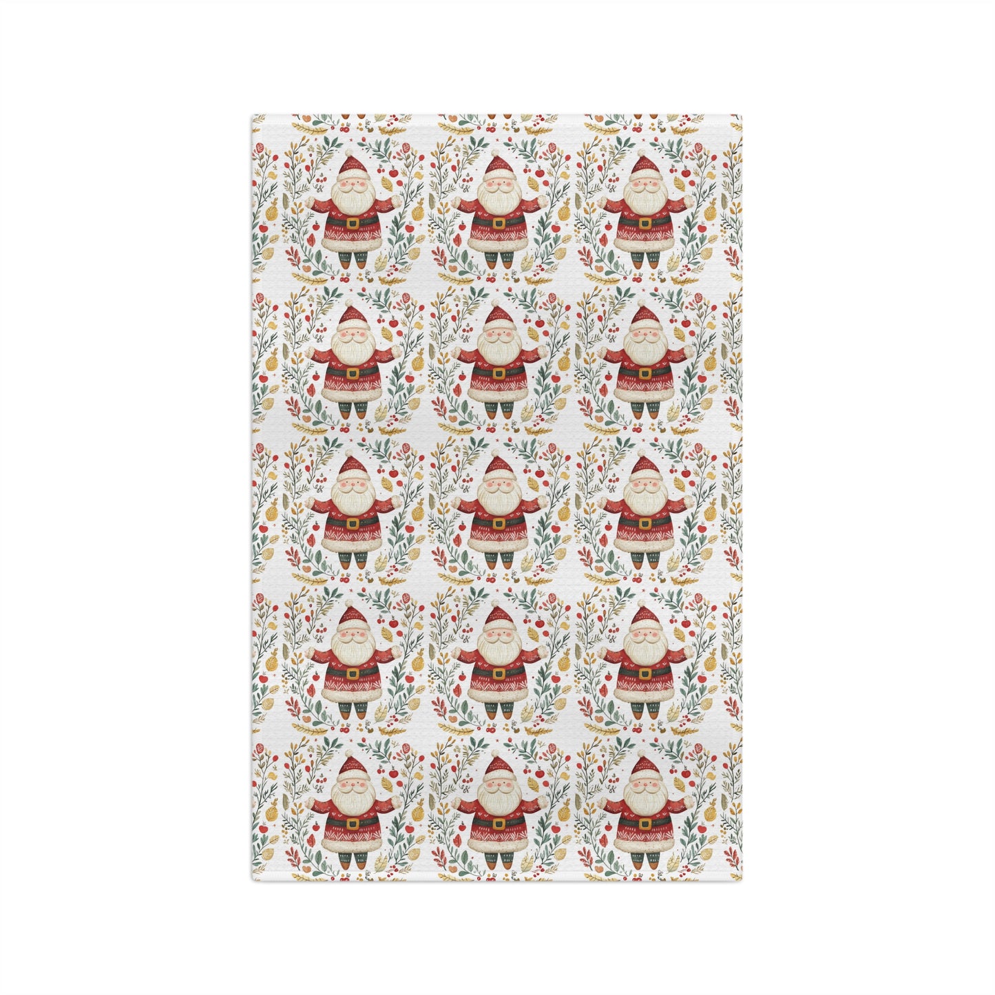 Folk Art Santa Tea Towel