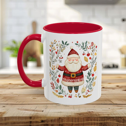 Folk Art Santa Wreath Mug (11/15 oz)