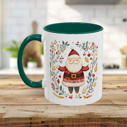 Folk Art Santa Wreath Mug (11/15 oz)