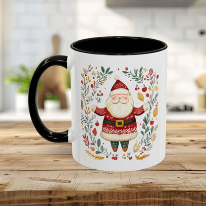 Folk Art Santa Wreath Mug (11/15 oz)