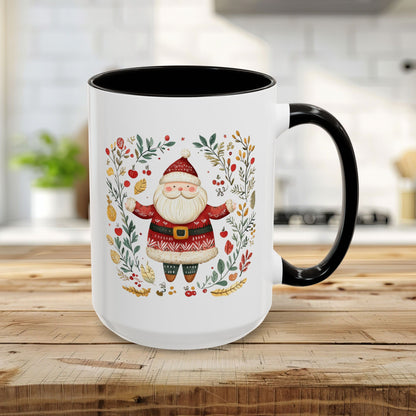 Folk Art Santa Wreath Mug (11/15 oz)