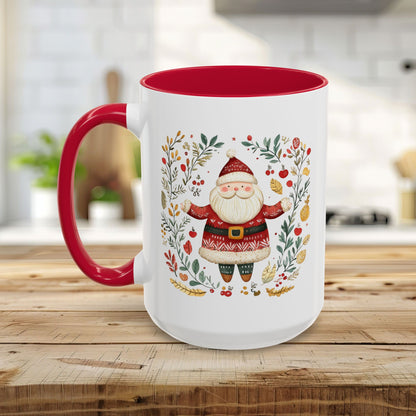 Folk Art Santa Wreath Mug (11/15 oz)