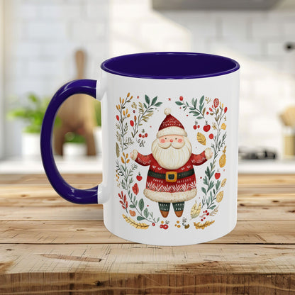 Folk Art Santa Wreath Mug (11/15 oz)