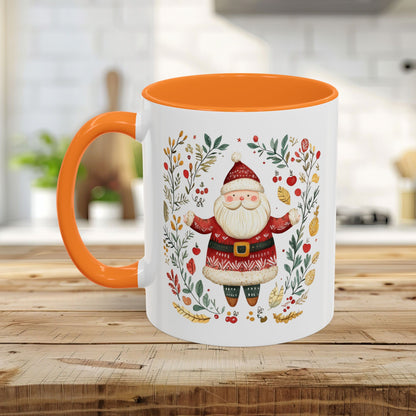 Folk Art Santa Wreath Mug (11/15 oz)