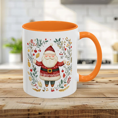 Folk Art Santa Wreath Mug (11/15 oz)