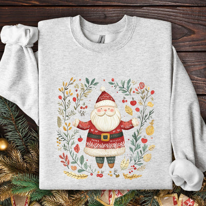 Folk Art Santa Wreath Sweatshirt