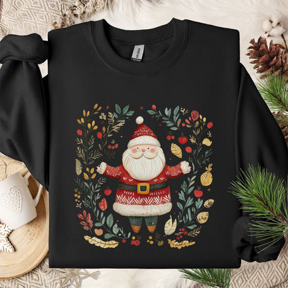 Folk Art Santa Wreath Sweatshirt