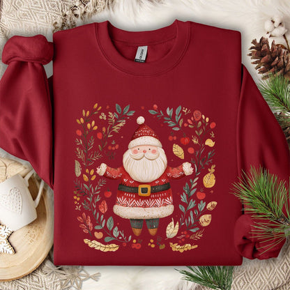 Folk Art Santa Wreath Sweatshirt