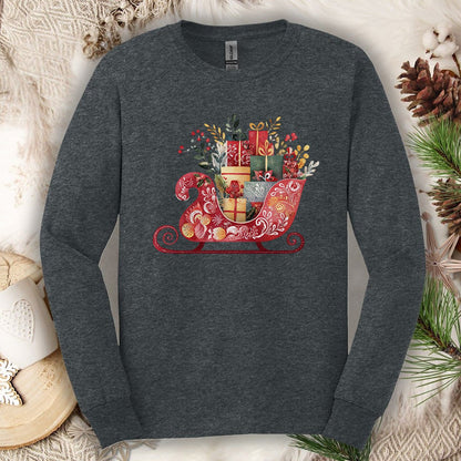 Folk Art Sleigh Long Sleeve Tee