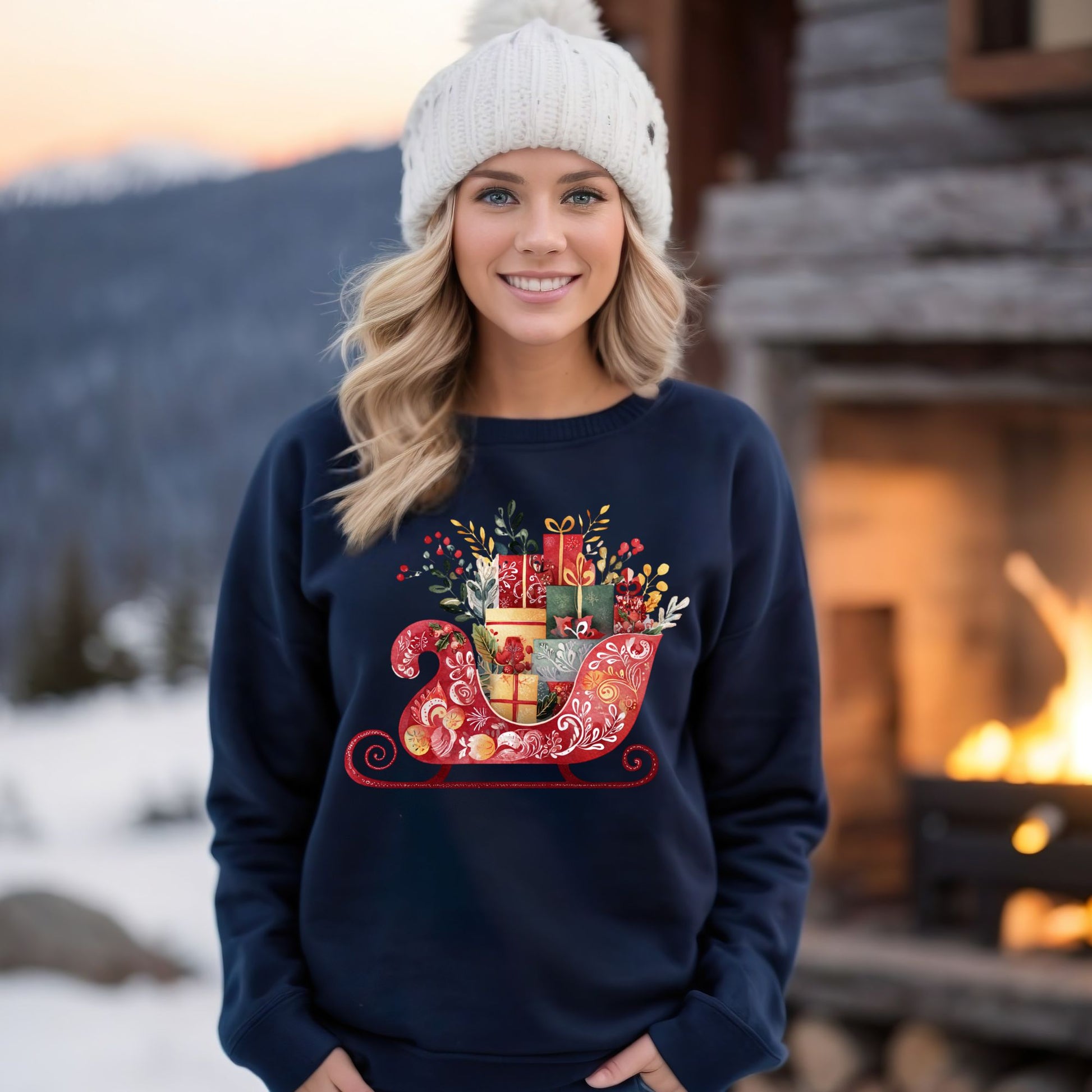 Folk Art Sleigh Sweatshirt