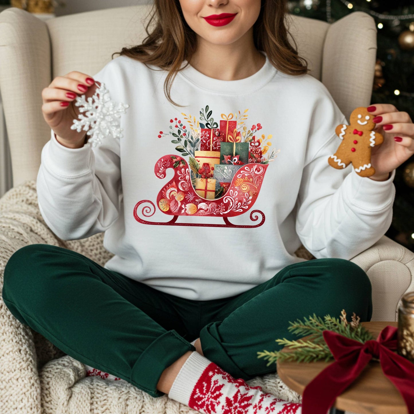 Folk Art Sleigh Sweatshirt