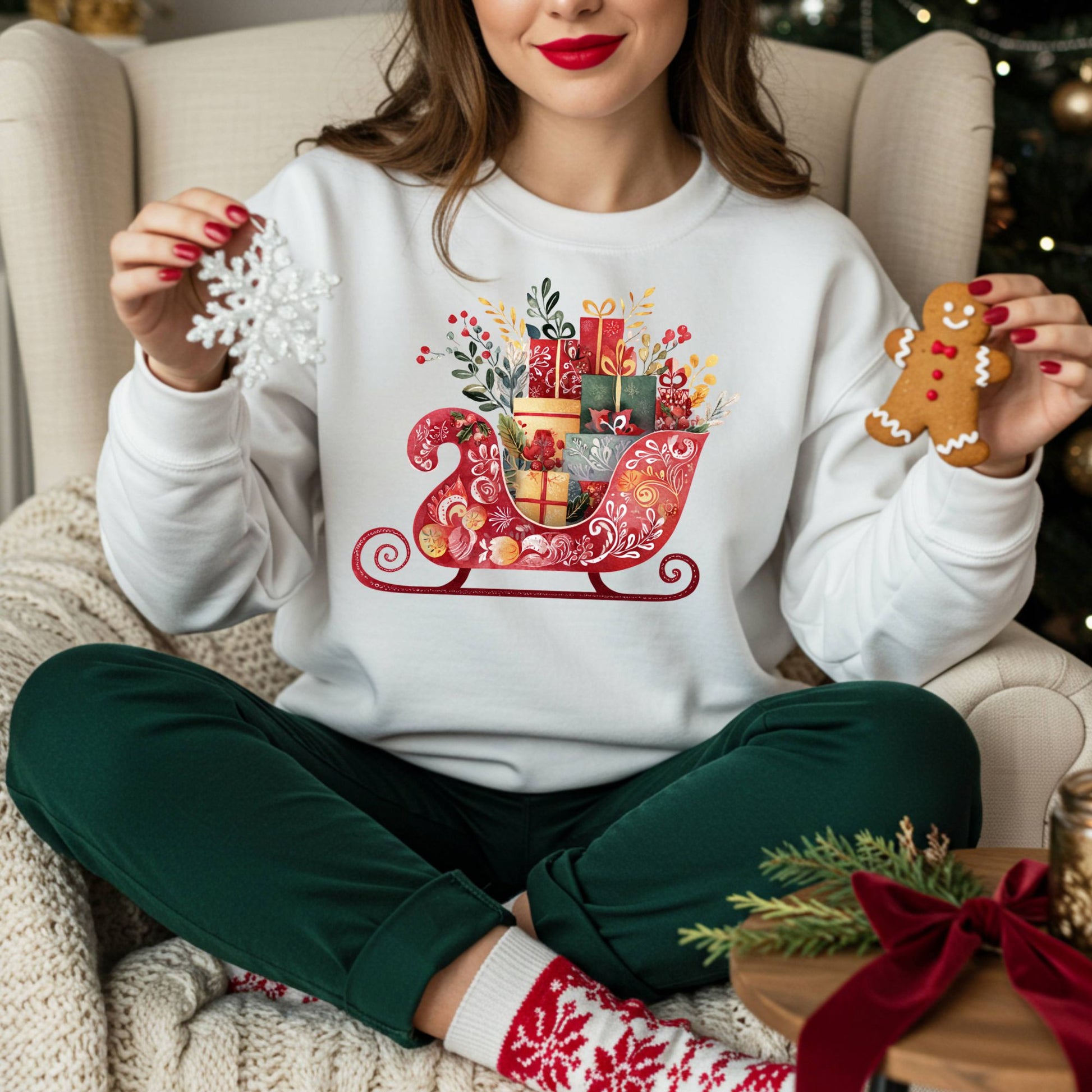 Folk Art Sleigh Sweatshirt