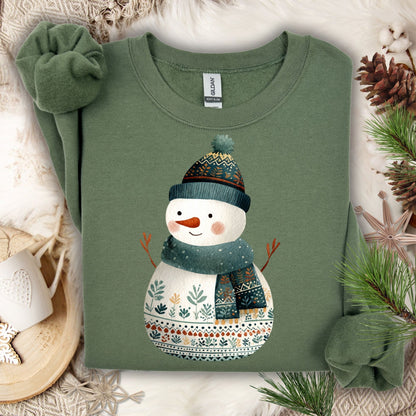 Folk Art Snowman Sweatshirt