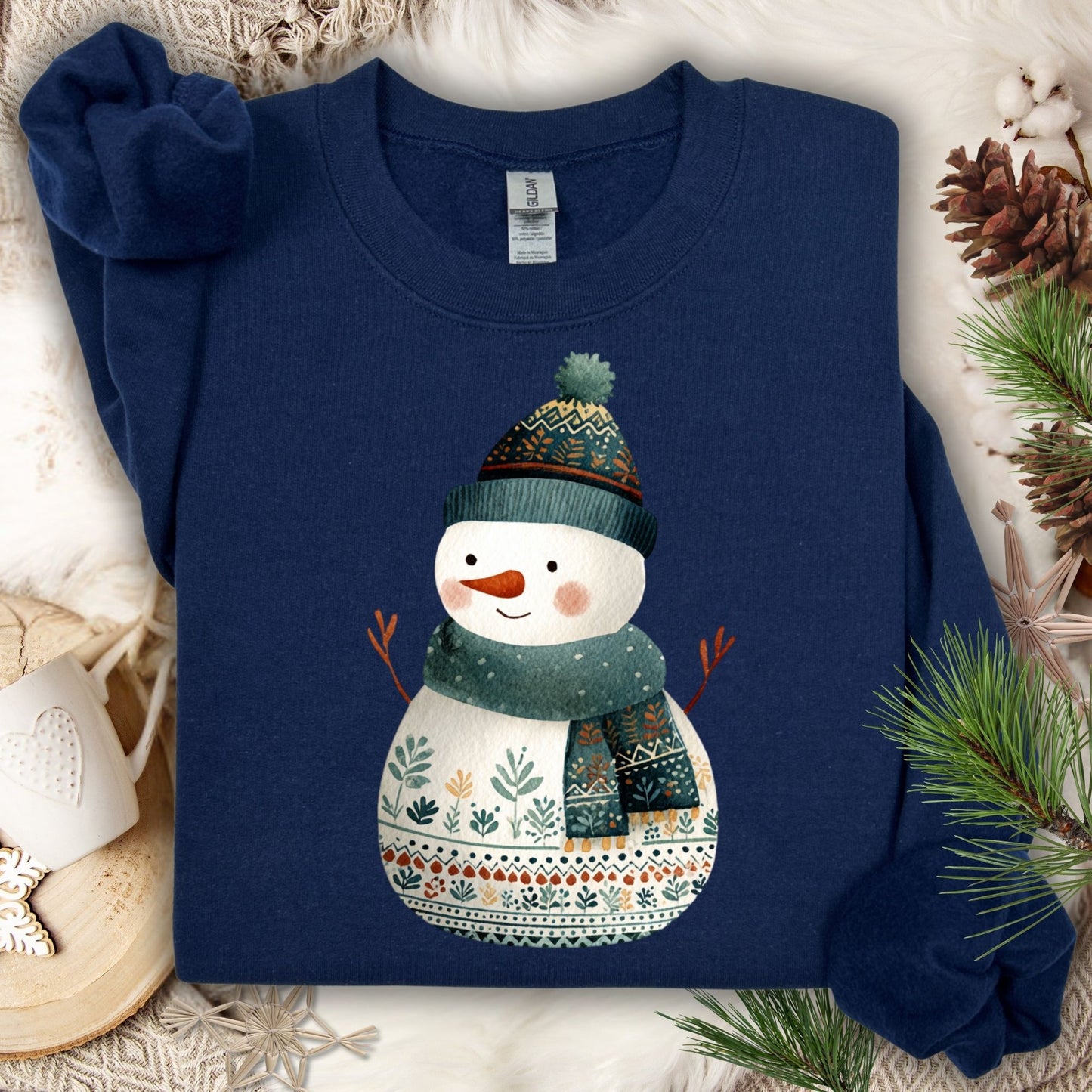 Folk Art Snowman Sweatshirt