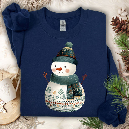 Folk Art Snowman Sweatshirt