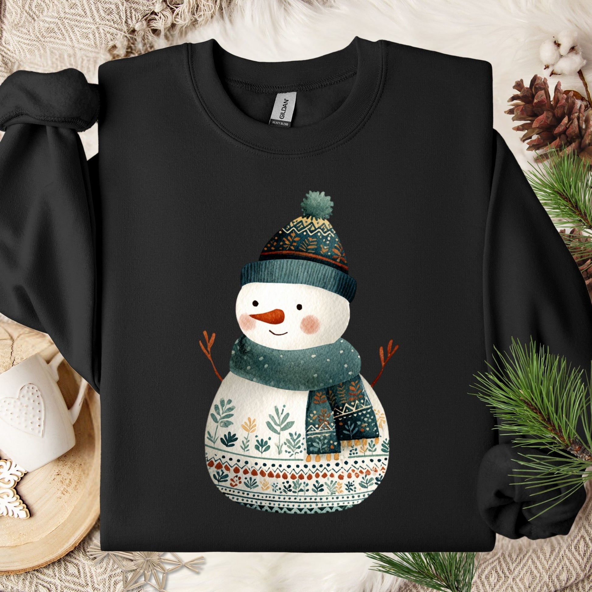 Folk Art Snowman Sweatshirt