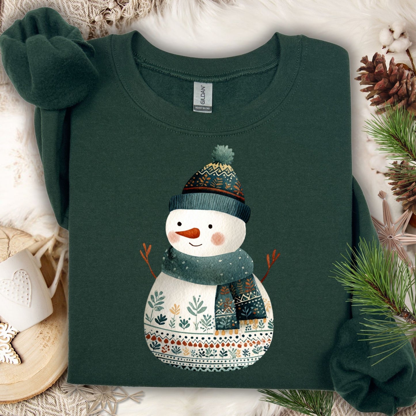 Folk Art Snowman Sweatshirt