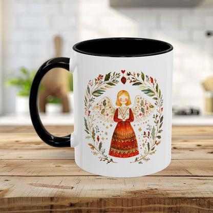 Folk Art Winter Angel Mug (11/15oz)