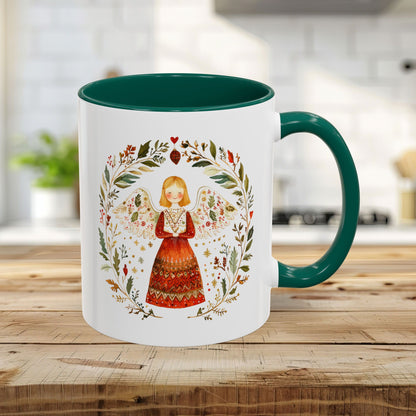 Folk Art Winter Angel Mug (11/15oz)