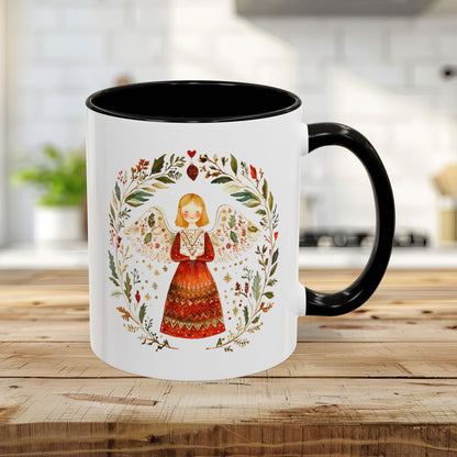 Folk Art Winter Angel Mug (11/15oz)