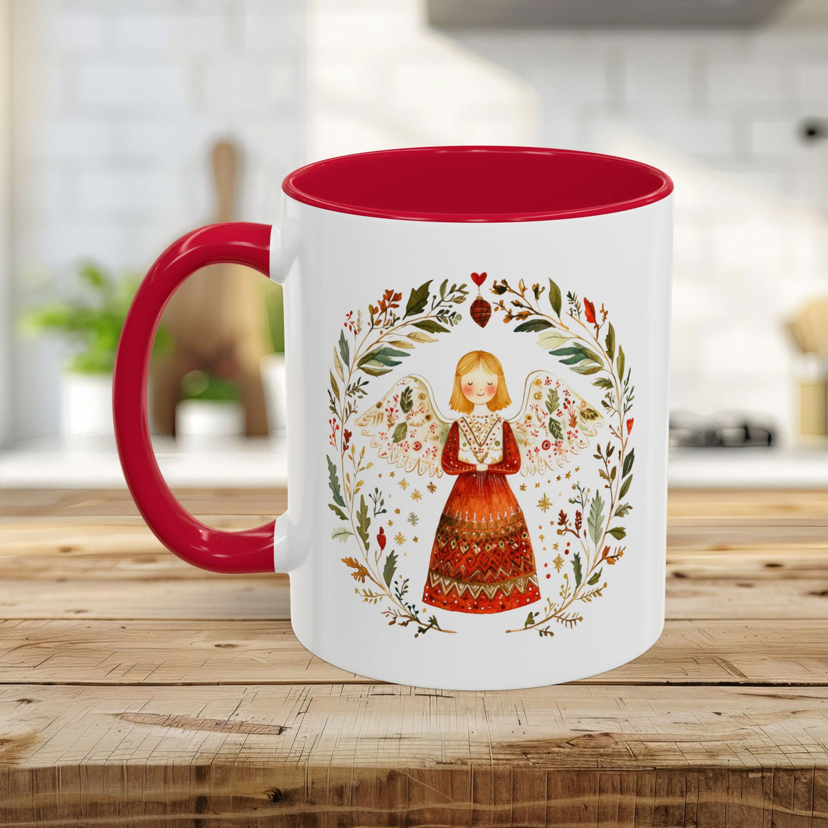 Folk Art Winter Angel Mug (11/15oz)