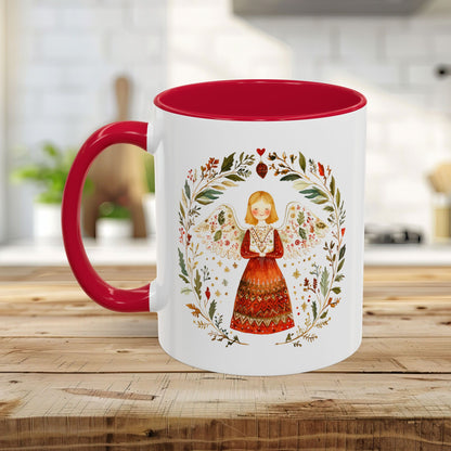 Folk Art Winter Angel Mug (11/15oz)