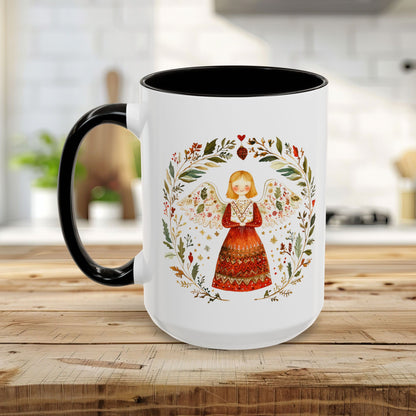 Folk Art Winter Angel Mug (11/15oz)