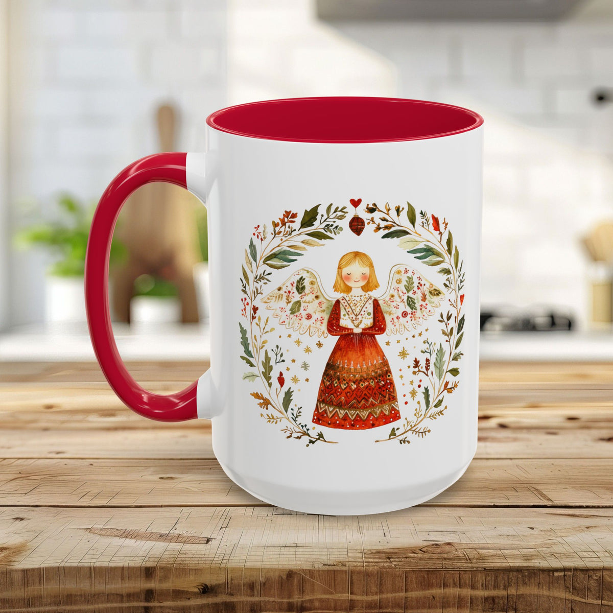 Folk Art Winter Angel Mug (11/15oz)