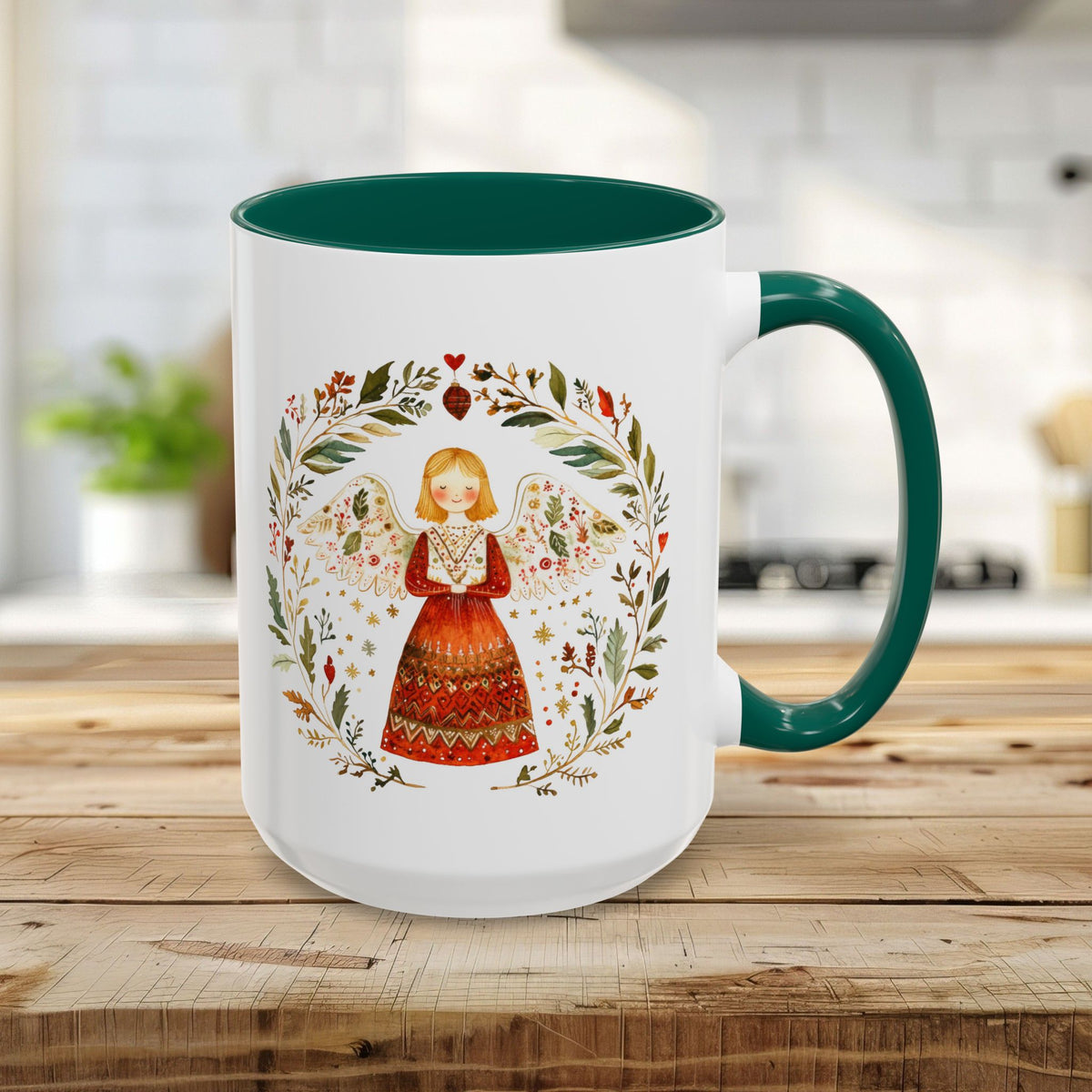 Folk Art Winter Angel Mug (11/15oz)