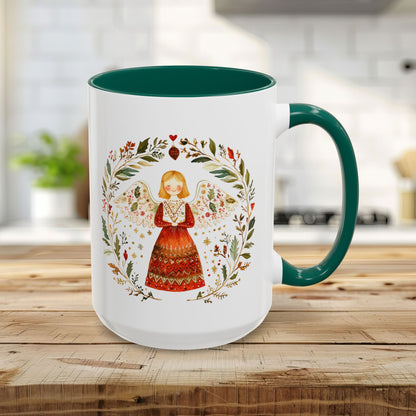 Folk Art Winter Angel Mug (11/15oz)