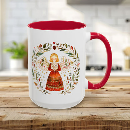 Folk Art Winter Angel Mug (11/15oz)